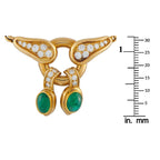 Rene Boivin 18K Yellow Gold 1.0ct Diamond and Emerald Necklace