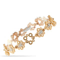 18k rose gold diamond bracelet with circular link pattern and white stones