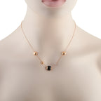 Roberto Coin 18K Rose Gold Diamond and Onyx Necklace