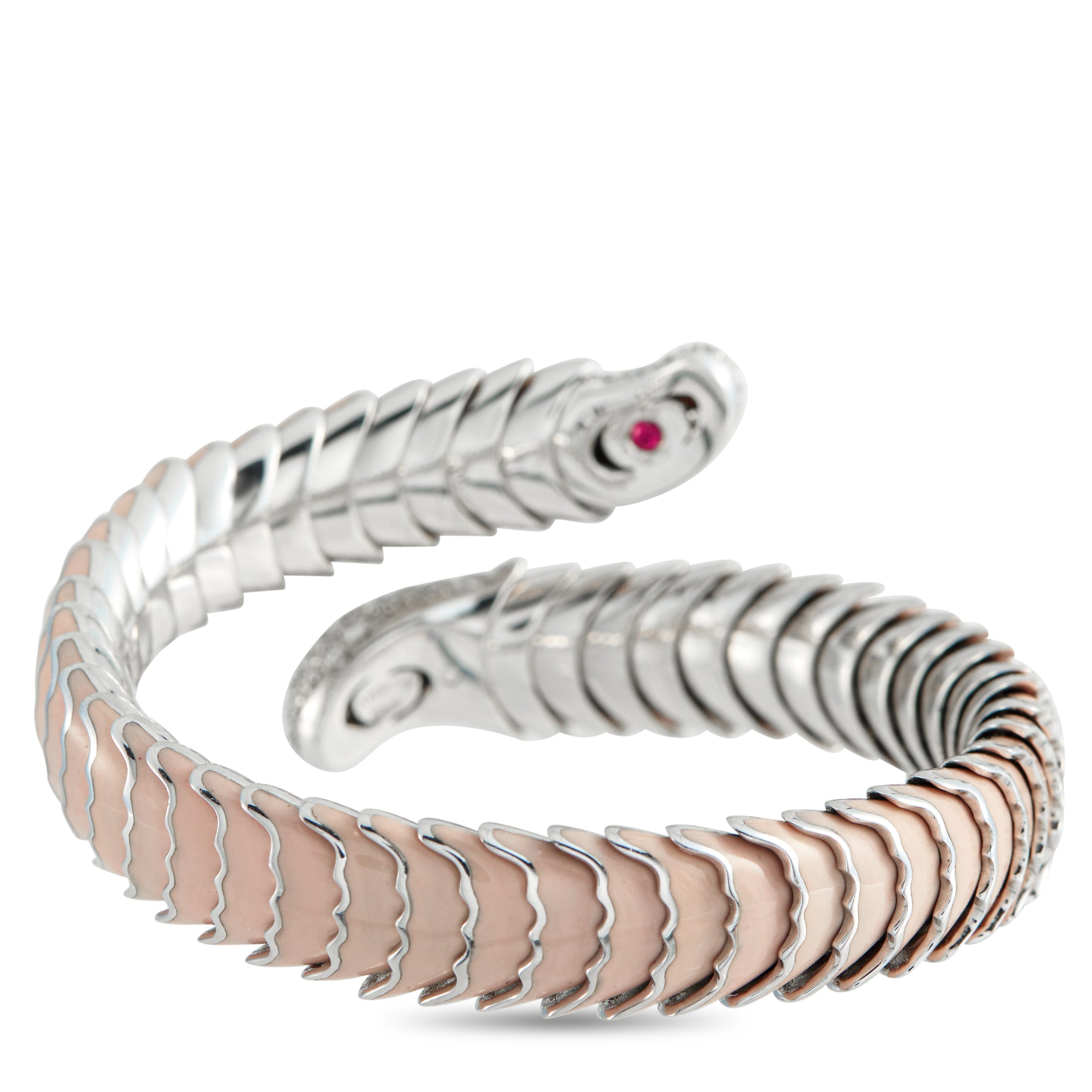 Roberto Coin 18K White Gold 1.50ct Diamond and Enamel Bracelet