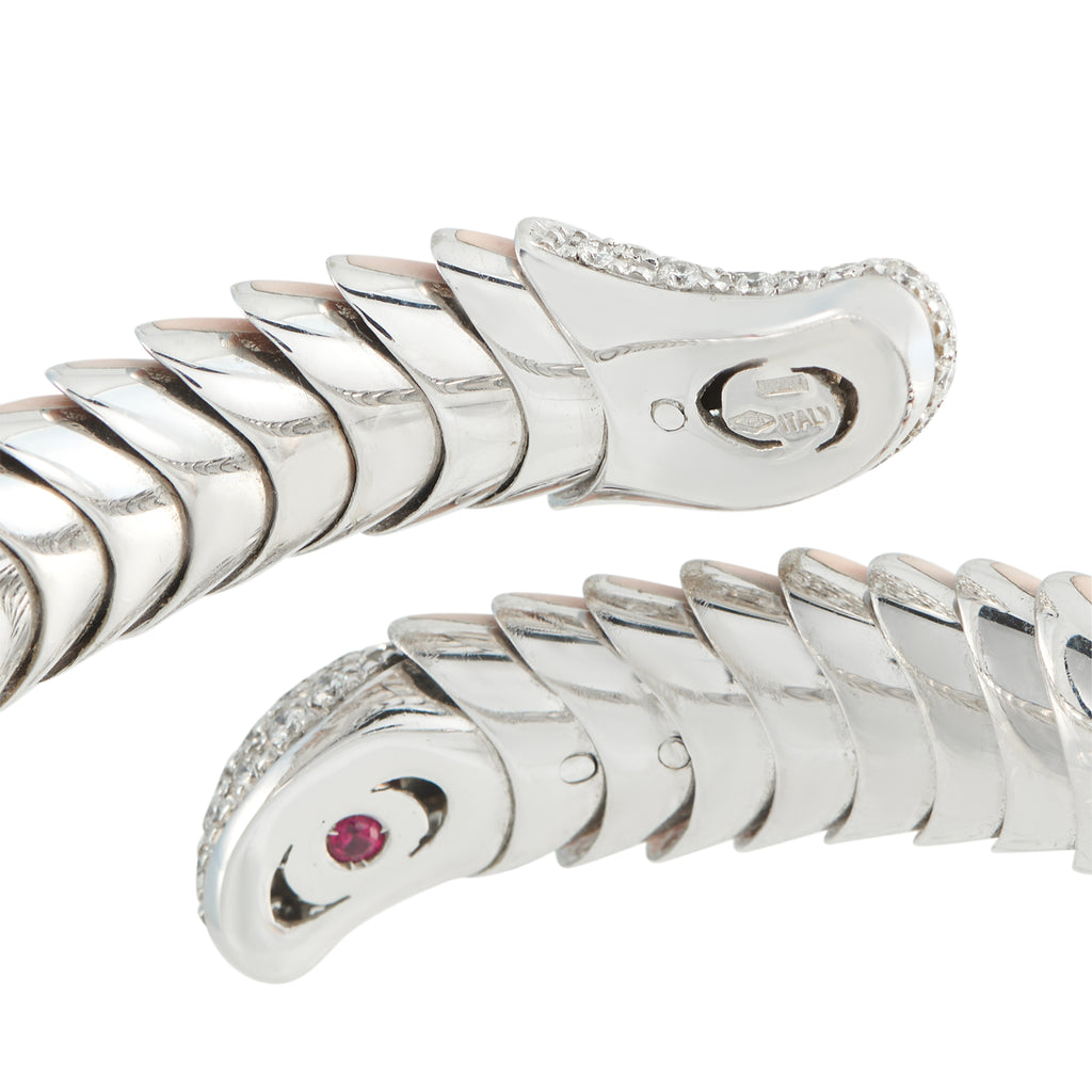 Roberto Coin 18K White Gold 1.50ct Diamond and Enamel Bracelet