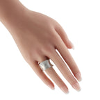 Roberto Coin 18K White Gold Diamond Wide Convex Ring