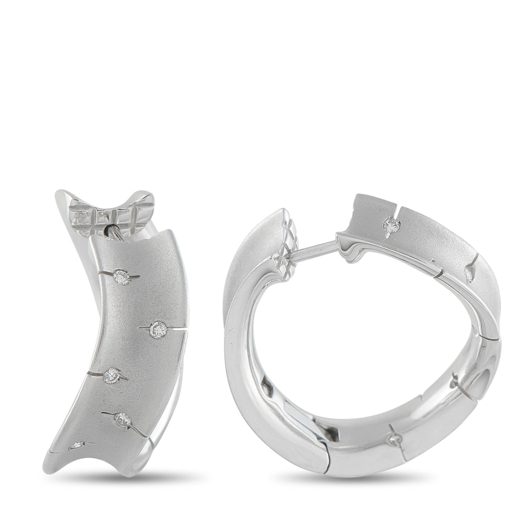 Roberto Coin 18K White Gold Convex Hoop Earrings