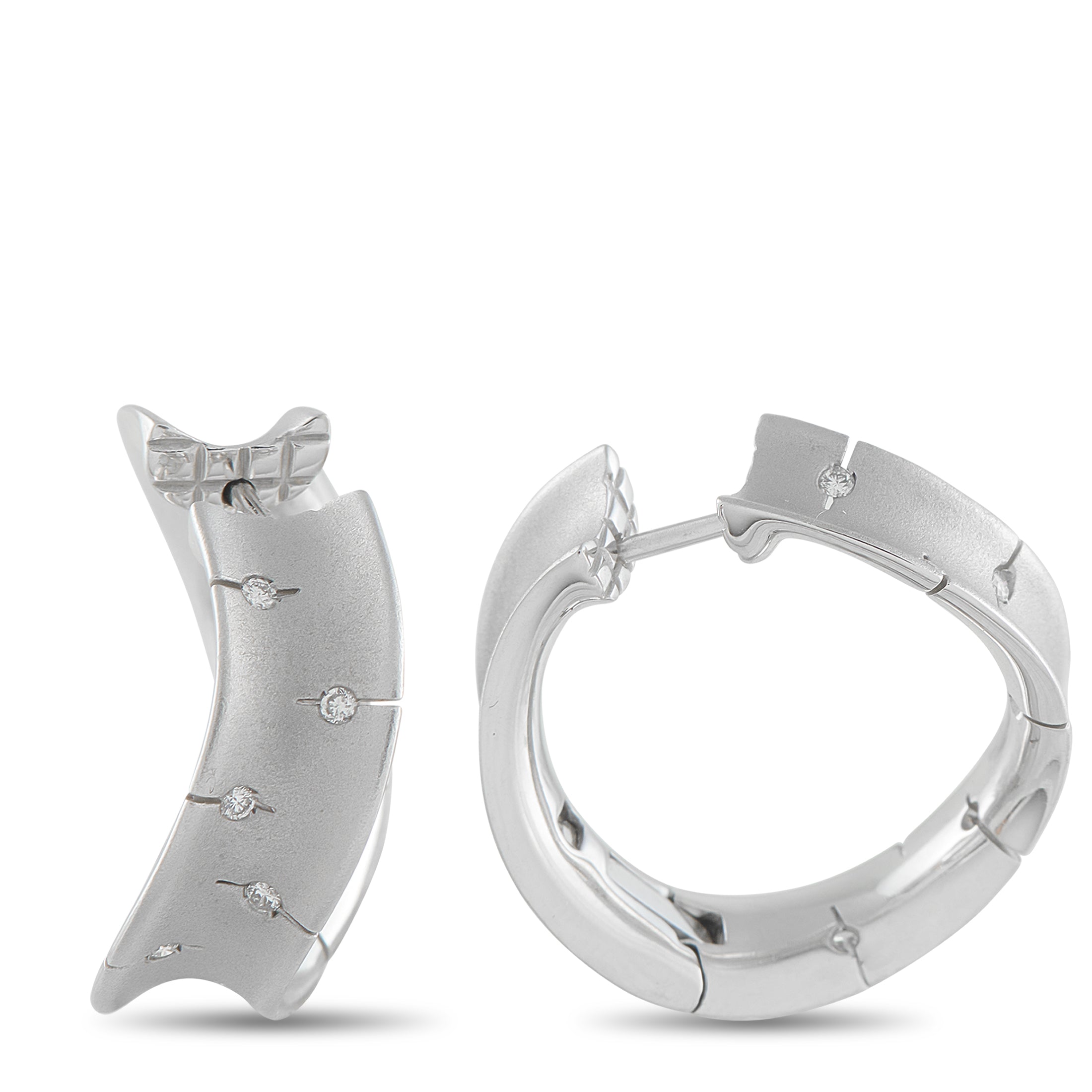 Roberto Coin 18K White Gold Convex Hoop Earrings