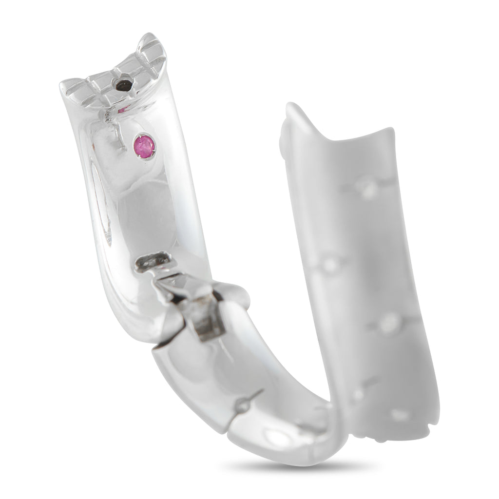 Roberto Coin 18K White Gold Convex Hoop Earrings