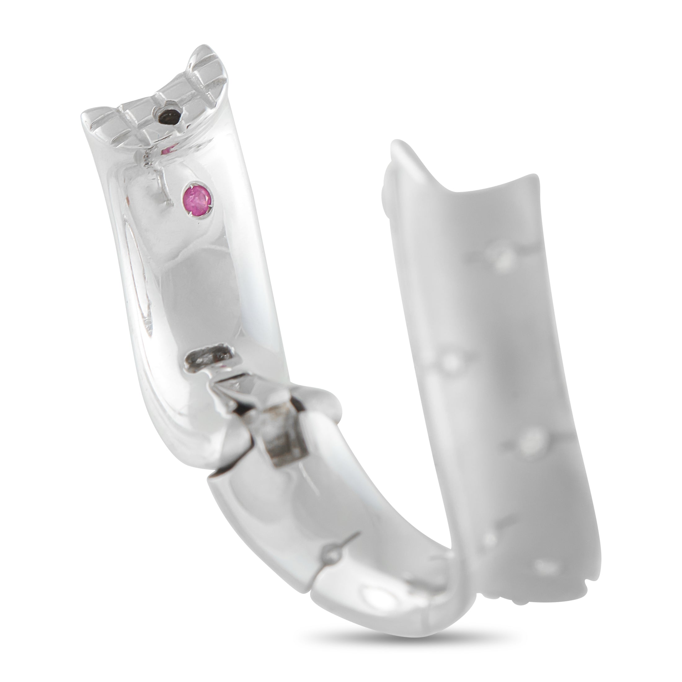 Roberto Coin 18K White Gold Convex Hoop Earrings