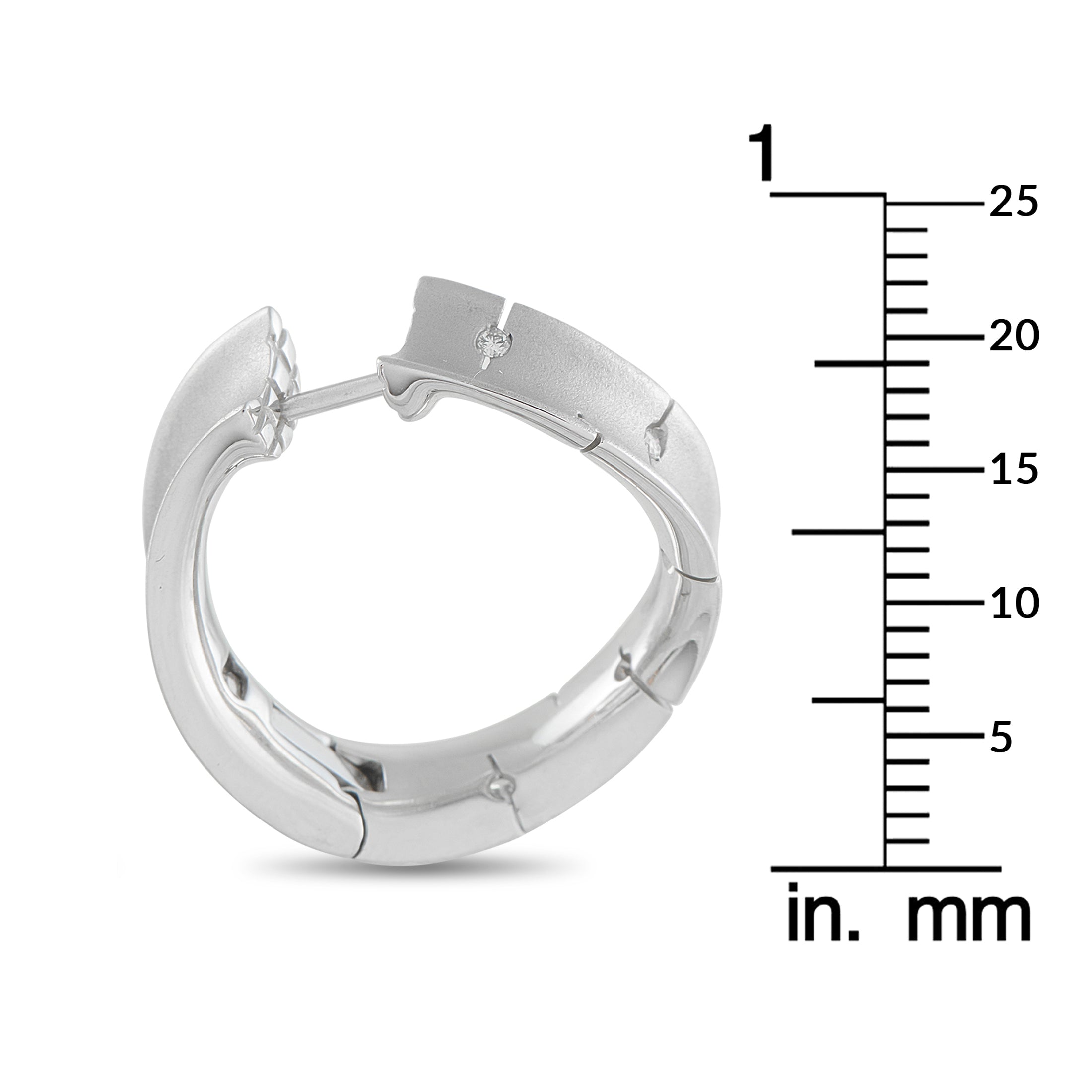 Roberto Coin 18K White Gold Convex Hoop Earrings