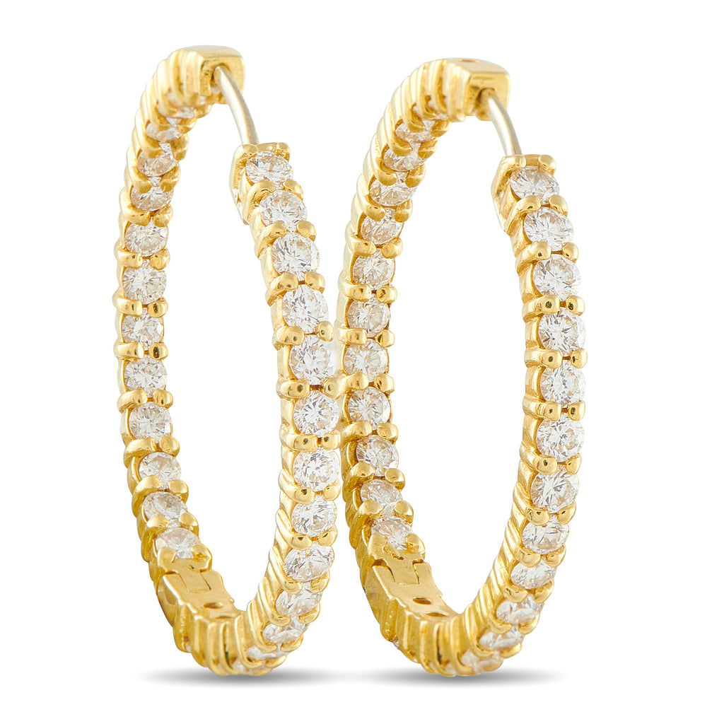 ROBERTO COIN 18K Yellow Gold 2.85ct Diamond Hoop Earrings