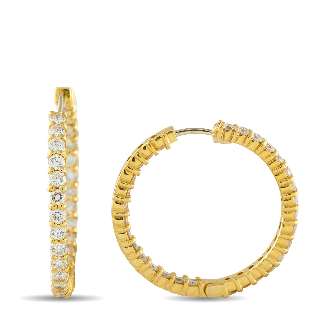 Roberto Coin 18K Yellow Gold 2.85ct Diamond Hoop Earrings