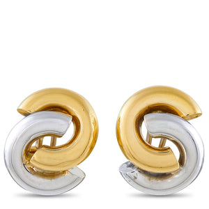 Roberto Coin 18K Yellow and White Gold Swirl Earrings