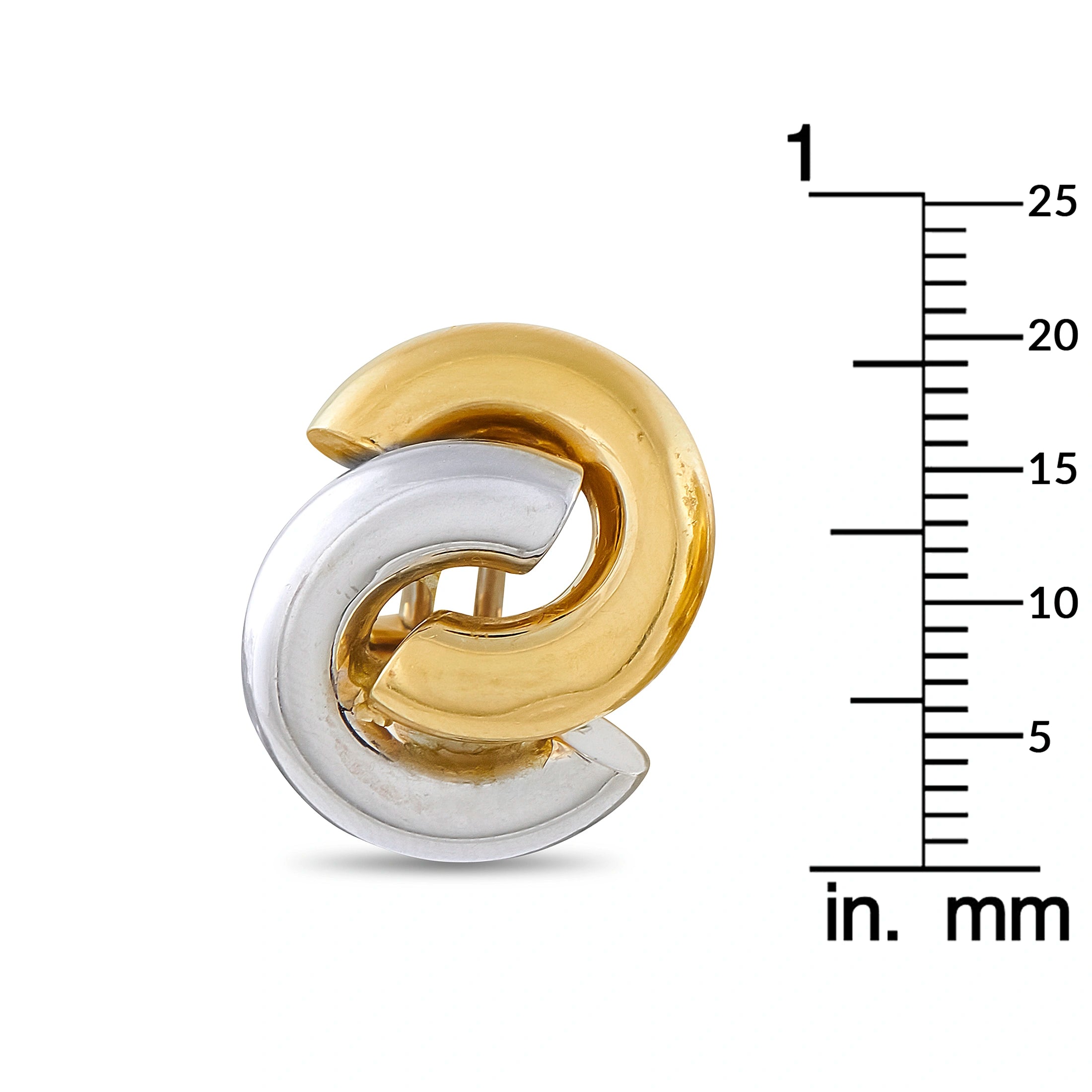 Roberto Coin 18K Yellow and White Gold Swirl Earrings