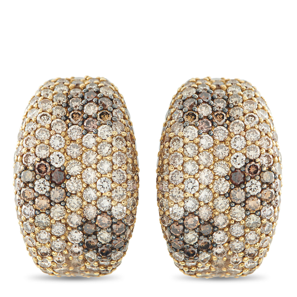 Roberto Coin Fantasia 18K Yellow Gold 5.13ct Diamond Clip-On Earrings