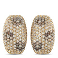 Roberto Coin diamond clip earrings in 18K yellow gold, pavé-set domed oval design