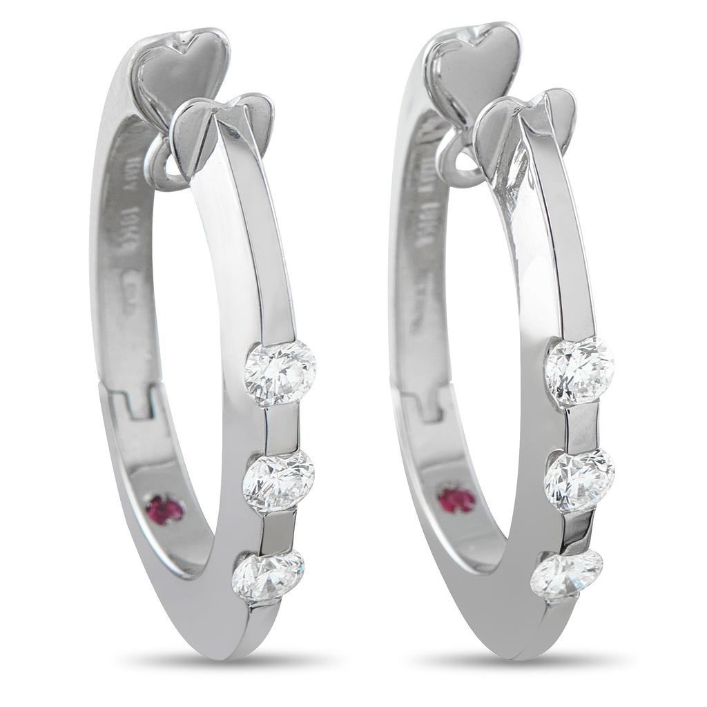 Roberto Coin Parisienne 18K White Gold 0.39ct Diamond Earrings