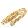 Roberto Coin Primavera 18K yellow gold diamond woven cuff bracelet