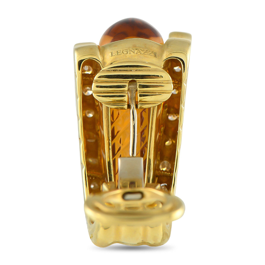 Roberto Legnazzi18K Yellow Gold 0.56ct Diamond and Citrine Earrings