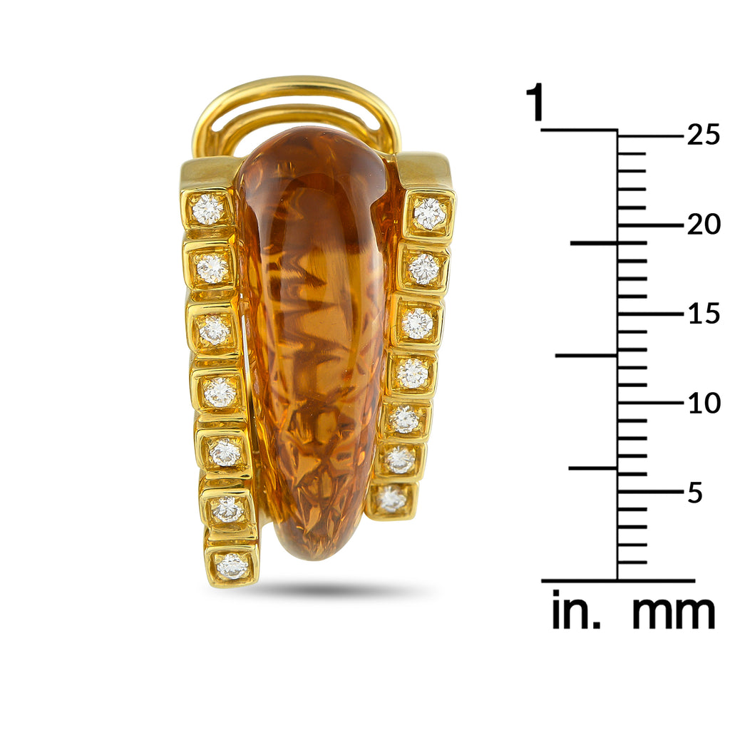 Roberto Legnazzi18K Yellow Gold 0.56ct Diamond and Citrine Earrings