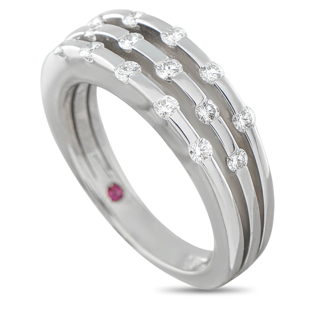 Roberto Coin 18K White Gold 0.53ct Diamond Three-Row Ring