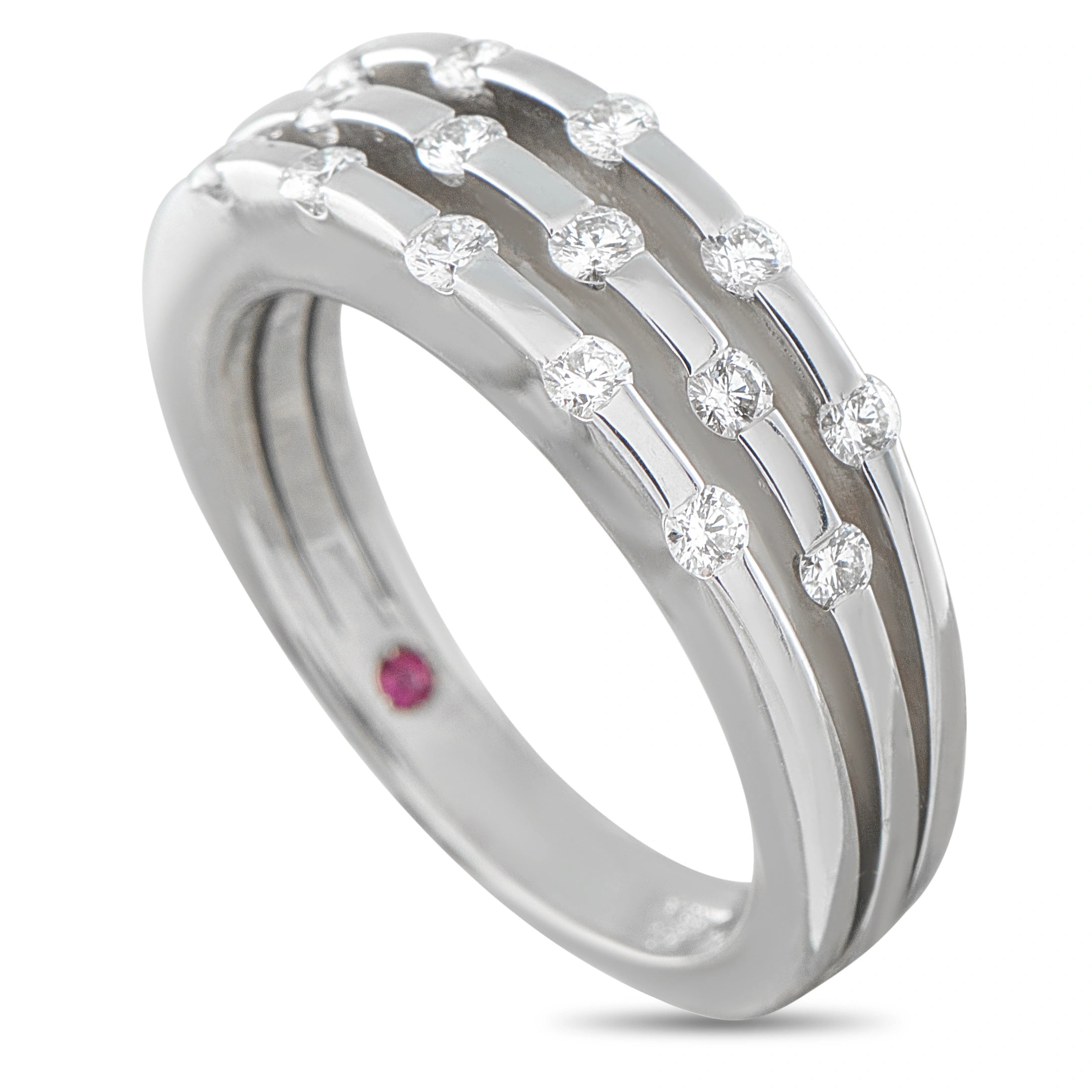 Roberto Coin 18K White Gold 0.53ct Diamond Three-Row Ring