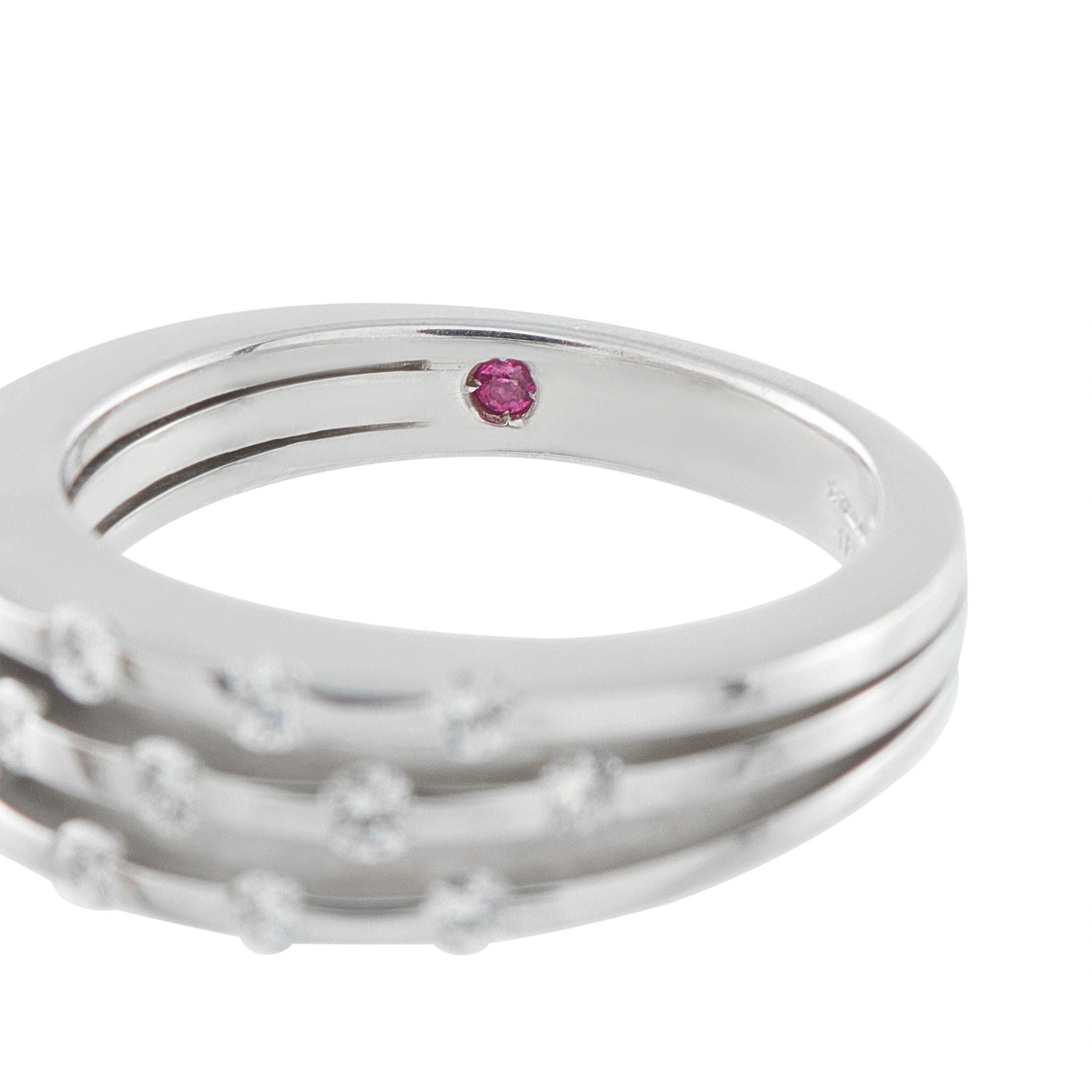 Roberto Coin 18K White Gold 0.53ct Diamond Three-Row Ring