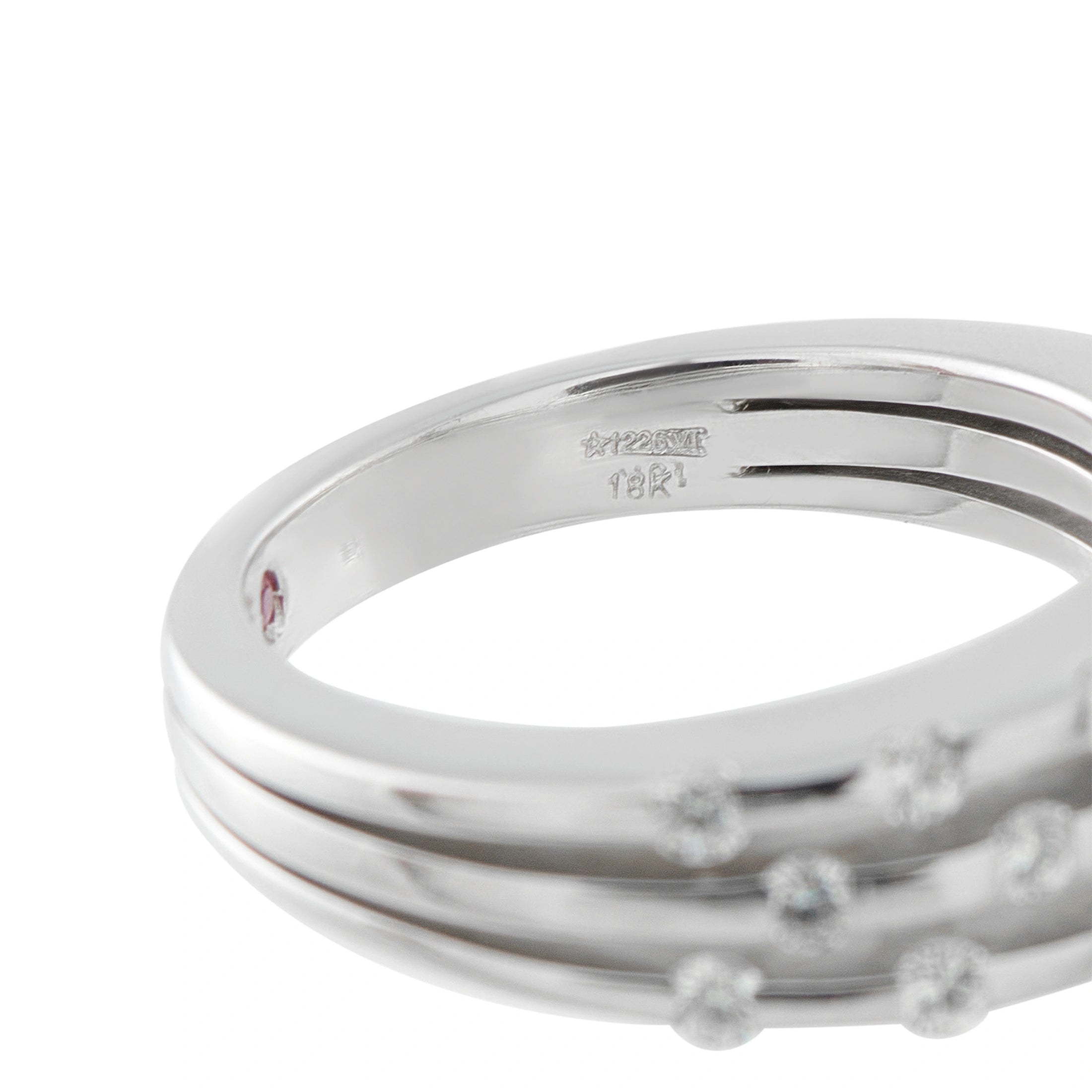 Roberto Coin 18K White Gold 0.53ct Diamond Three-Row Ring