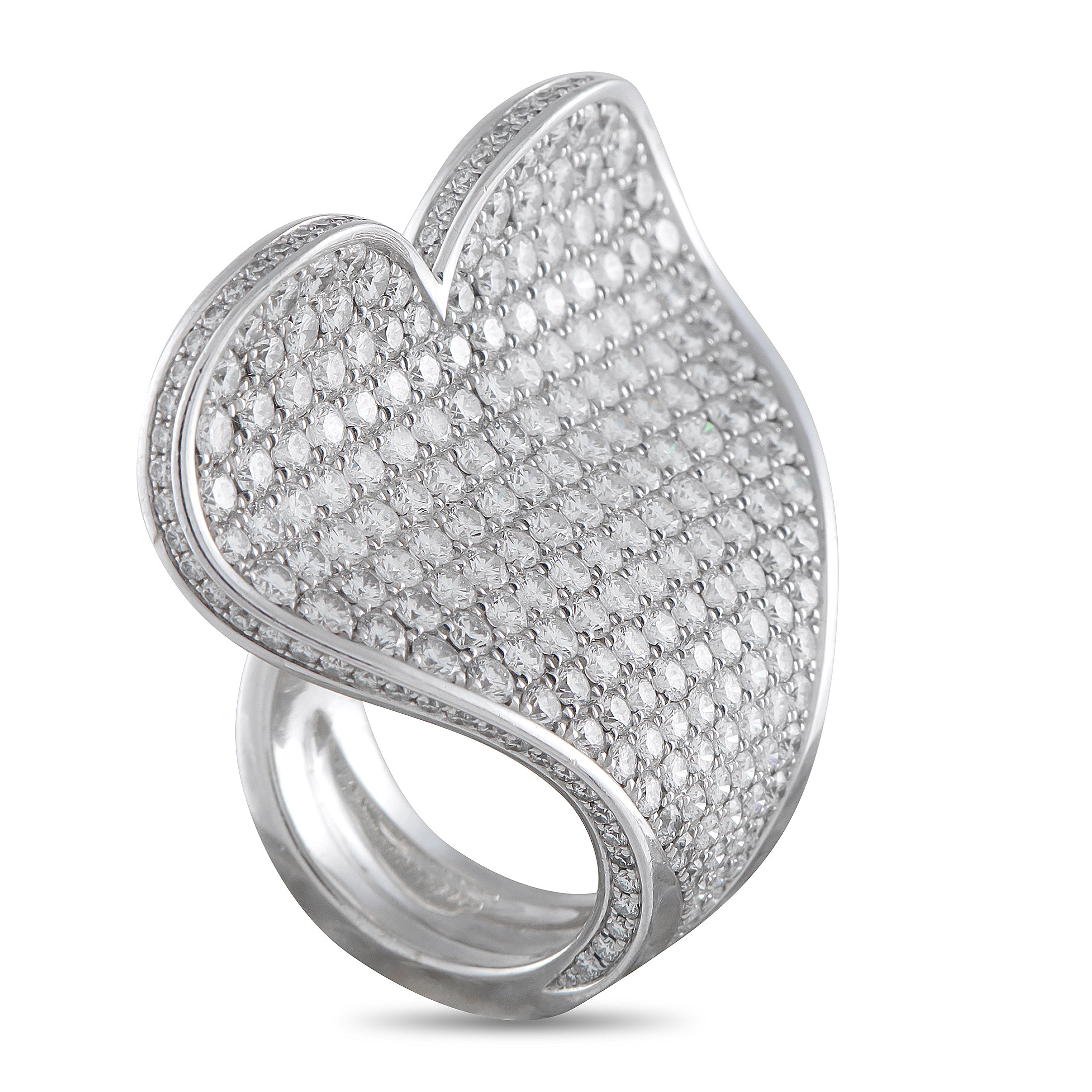 Roger Dubuis18K White Gold 7.5ct Diamond Heart Statement Ring
