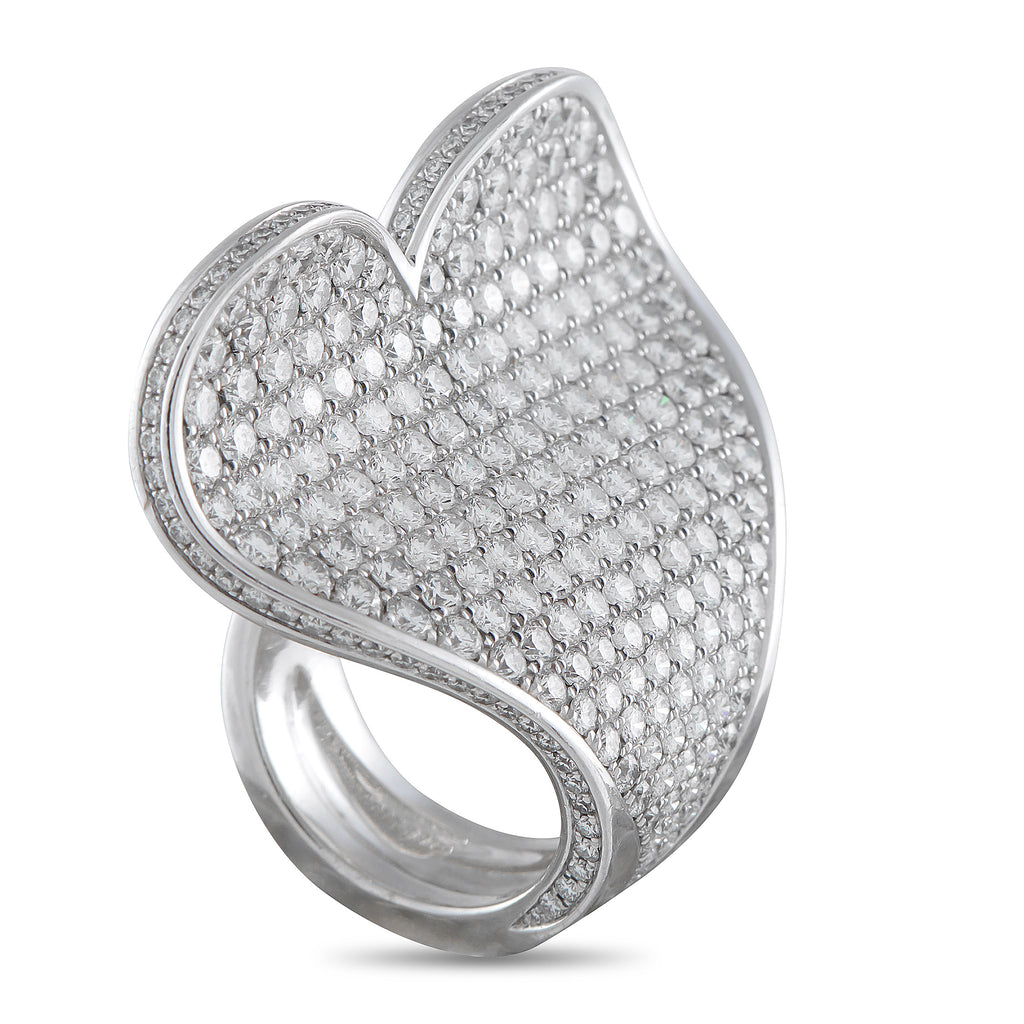 Roger Dubuis 18K White Gold 7.5ct Diamond Heart Statement Ring