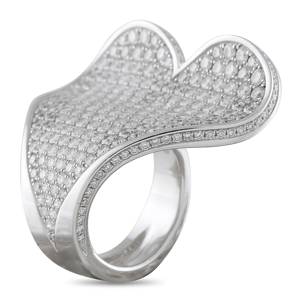 Roger Dubuis18K White Gold 7.5ct Diamond Heart Statement Ring