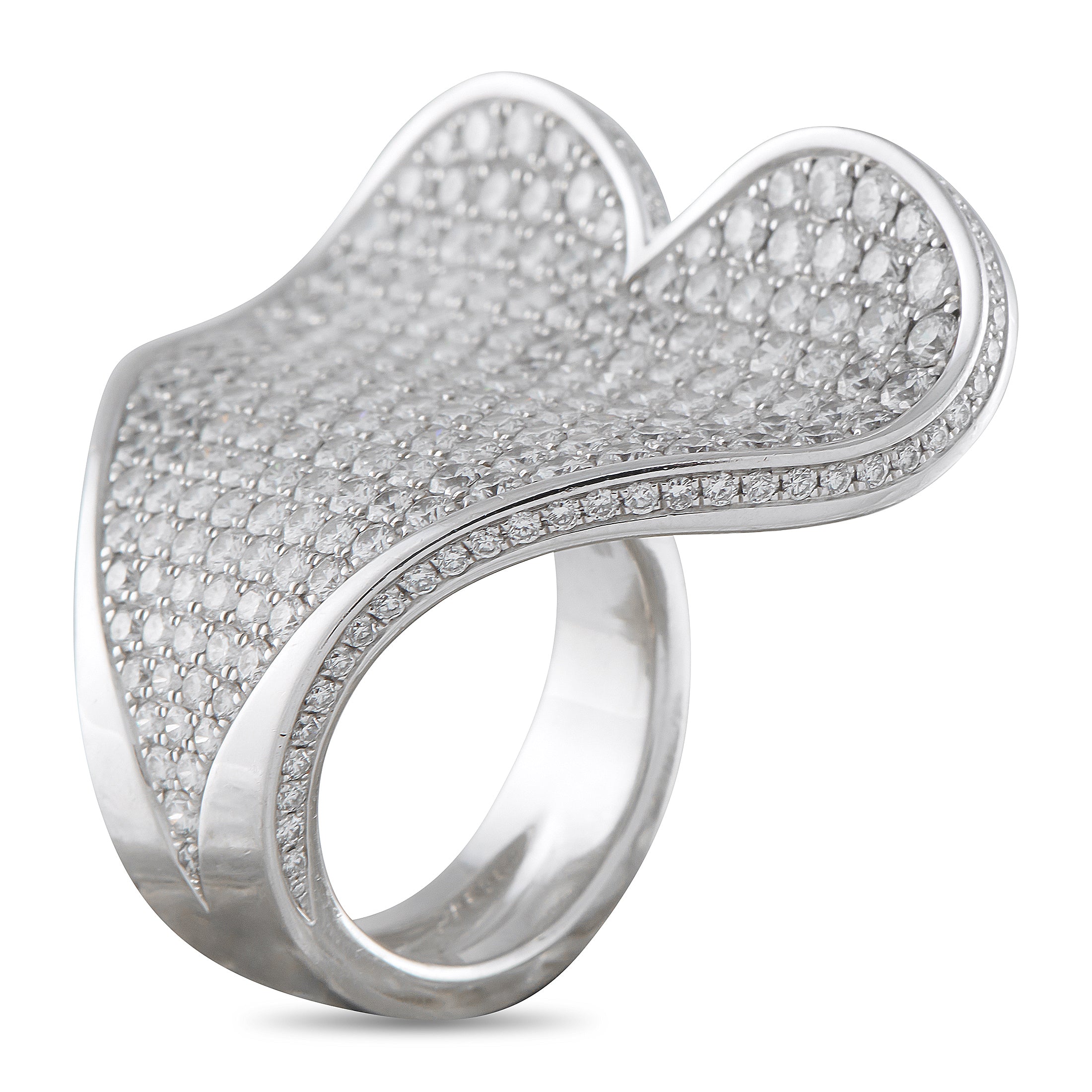 Roger Dubuis 18K White Gold 7.5ct Diamond Heart Statement Ring