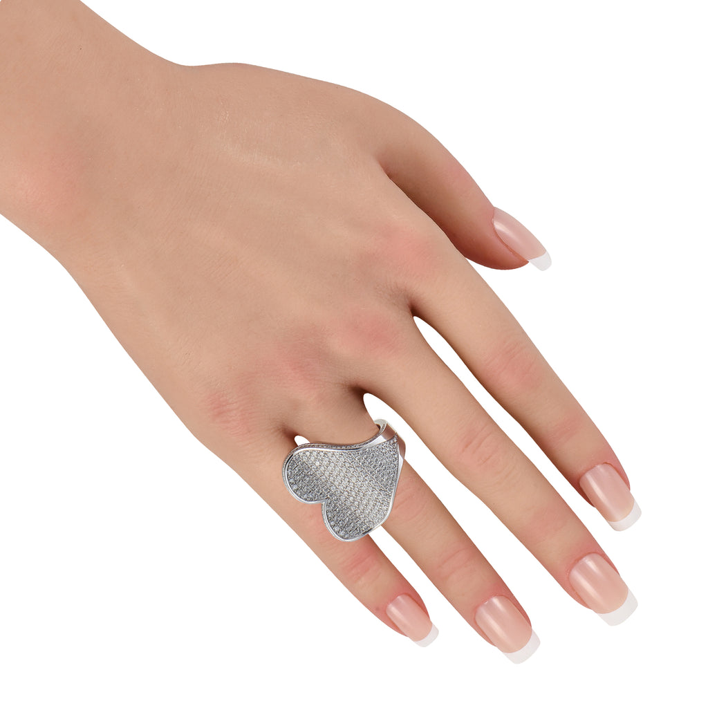 Roger Dubuis18K White Gold 7.5ct Diamond Heart Statement Ring
