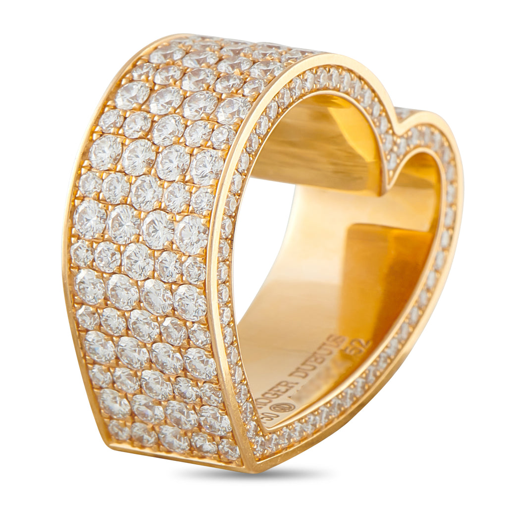 Roger Dubuis 18K Yellow Gold 5.67ct Diamond Heart Ring
