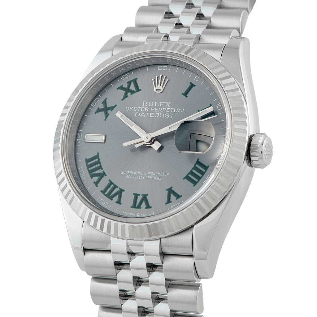 Rolex Datejust 36 Wimbledon Dial Steel Jubilee Watch