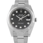 Rolex Datejust 41 Black Diamond Dial Steel Oyster Watch