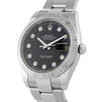 Rolex Datejust 41 Black Diamond Dial Steel Oyster Watch