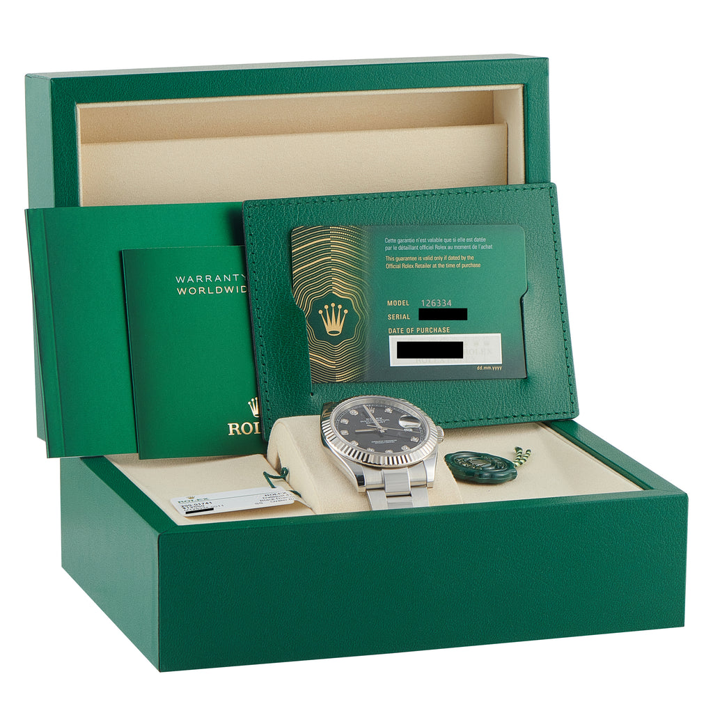 Rolex Datejust 41 Black Diamond Dial Steel Oyster Watch