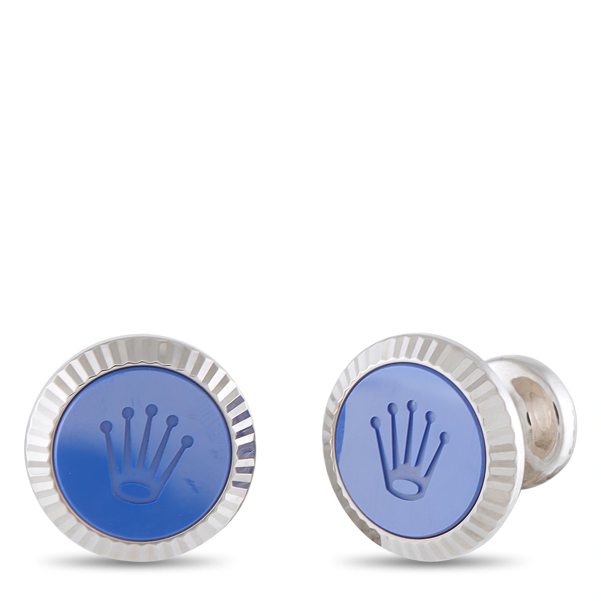 Rolex 18K White Gold Ceramic Cufflinks