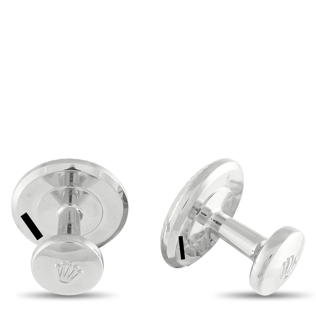 Rolex 18K White Gold Ceramic Cufflinks