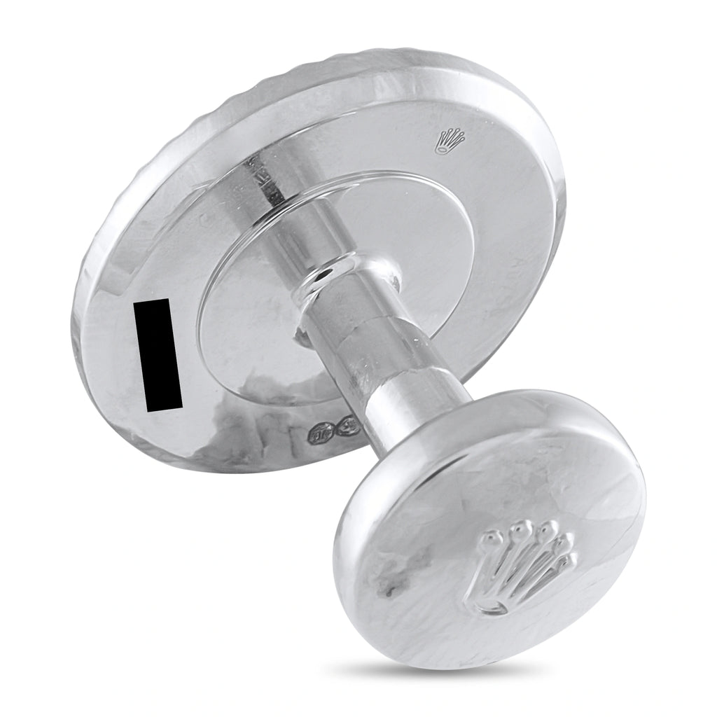 Rolex 18K White Gold Ceramic Cufflinks
