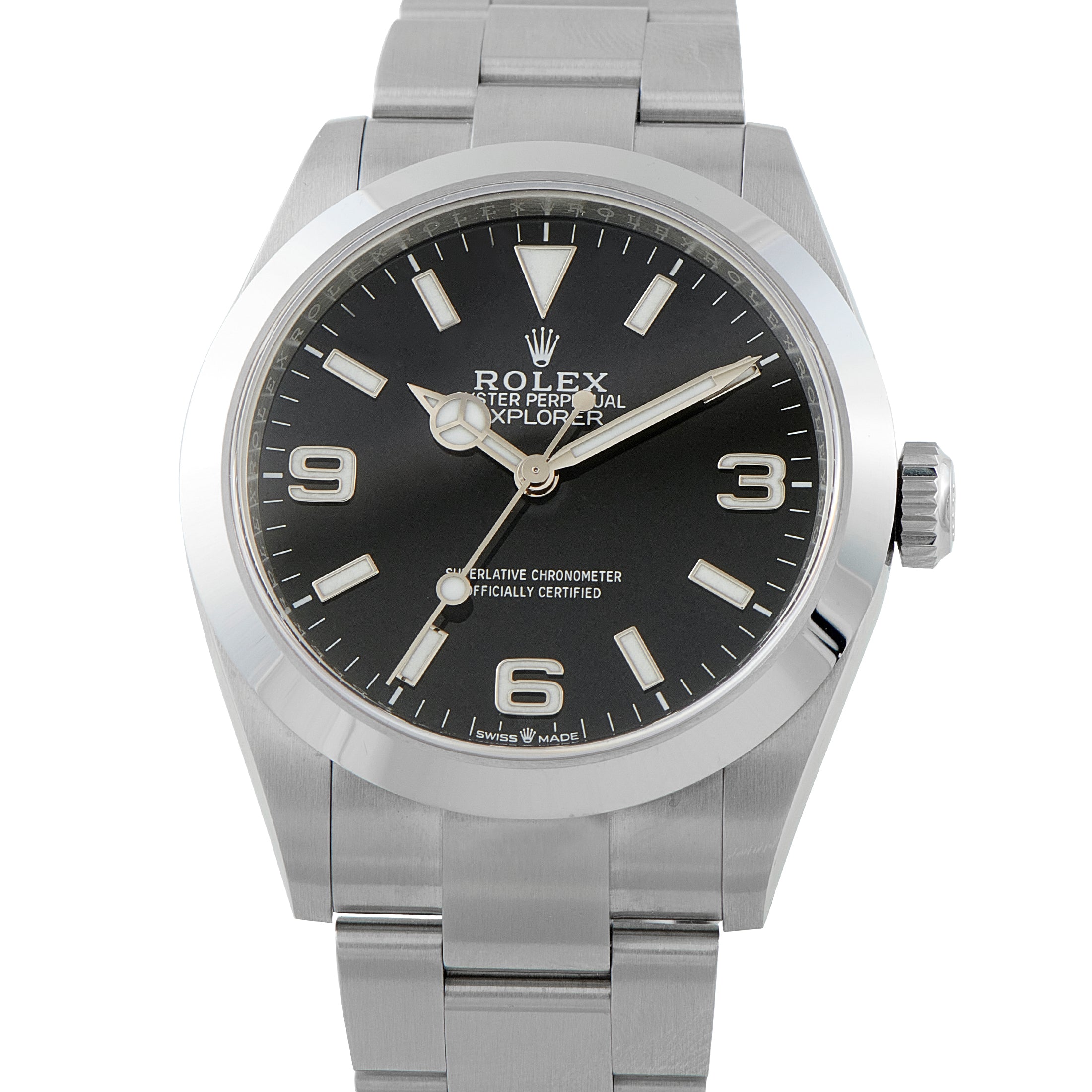 Rolex Explorer 40 Black Dial Steel Watch