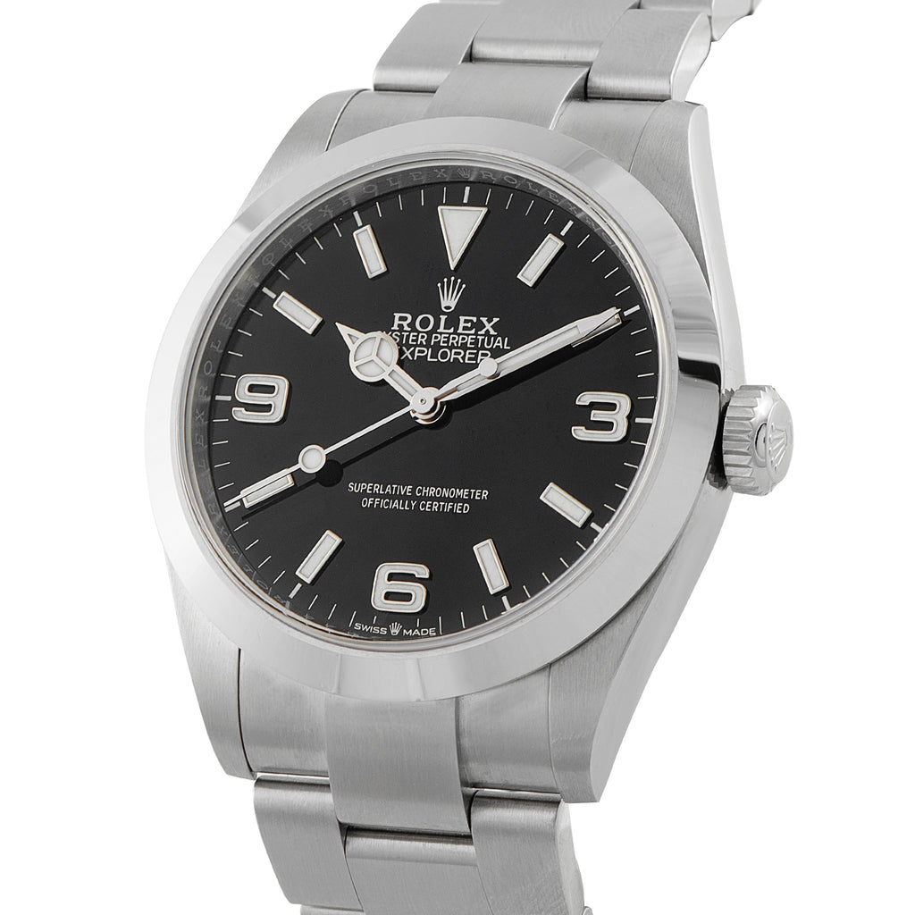 Rolex Explorer 40 Black Dial Steel Watch