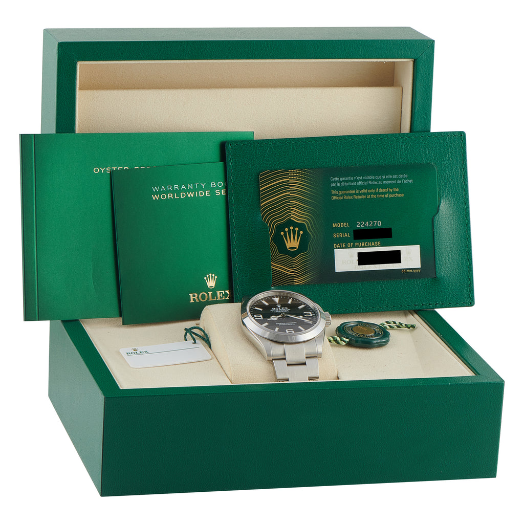 Rolex Explorer 40 Black Dial Steel Watch