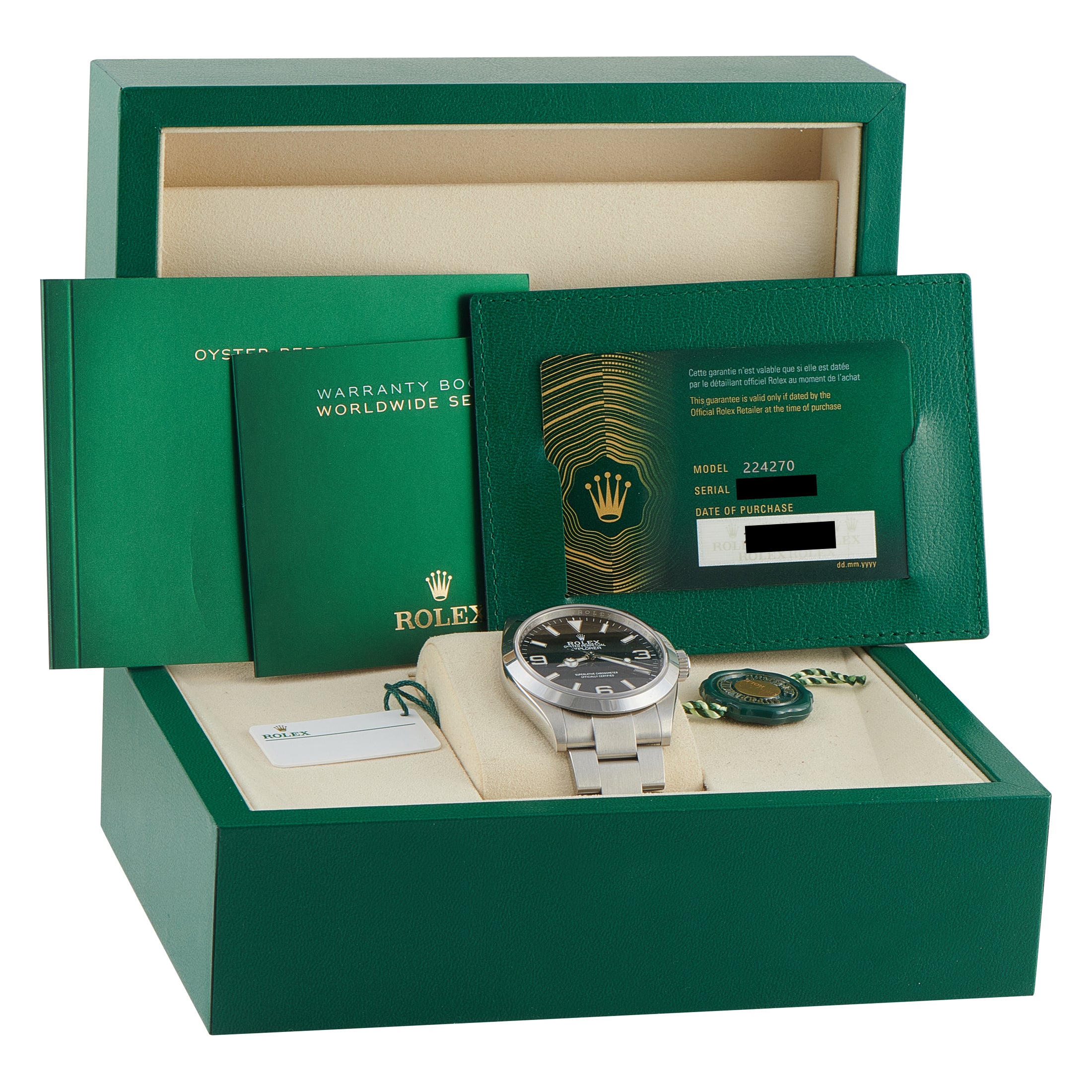 Rolex Explorer 40 Black Dial Steel Watch