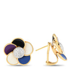 Rosato18K Yellow Gold 0.27ct Diamond and Enamel Earrings