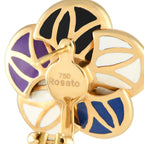 Rosato18K Yellow Gold 0.27ct Diamond and Enamel Earrings