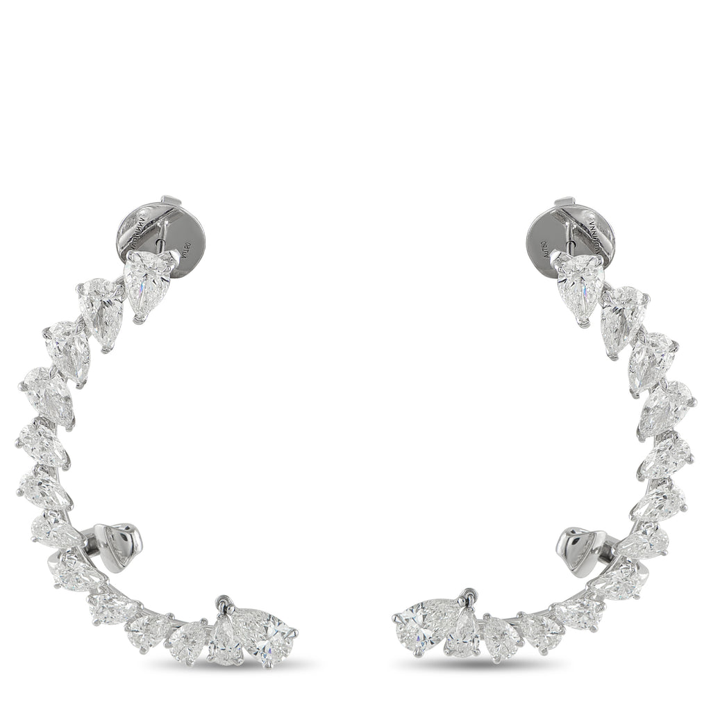 SAVOLINNA 18K White Gold 12.0ct Diamond Earrings