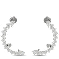 SAVOLINNA white gold diamond hoop earrings with marquise stones