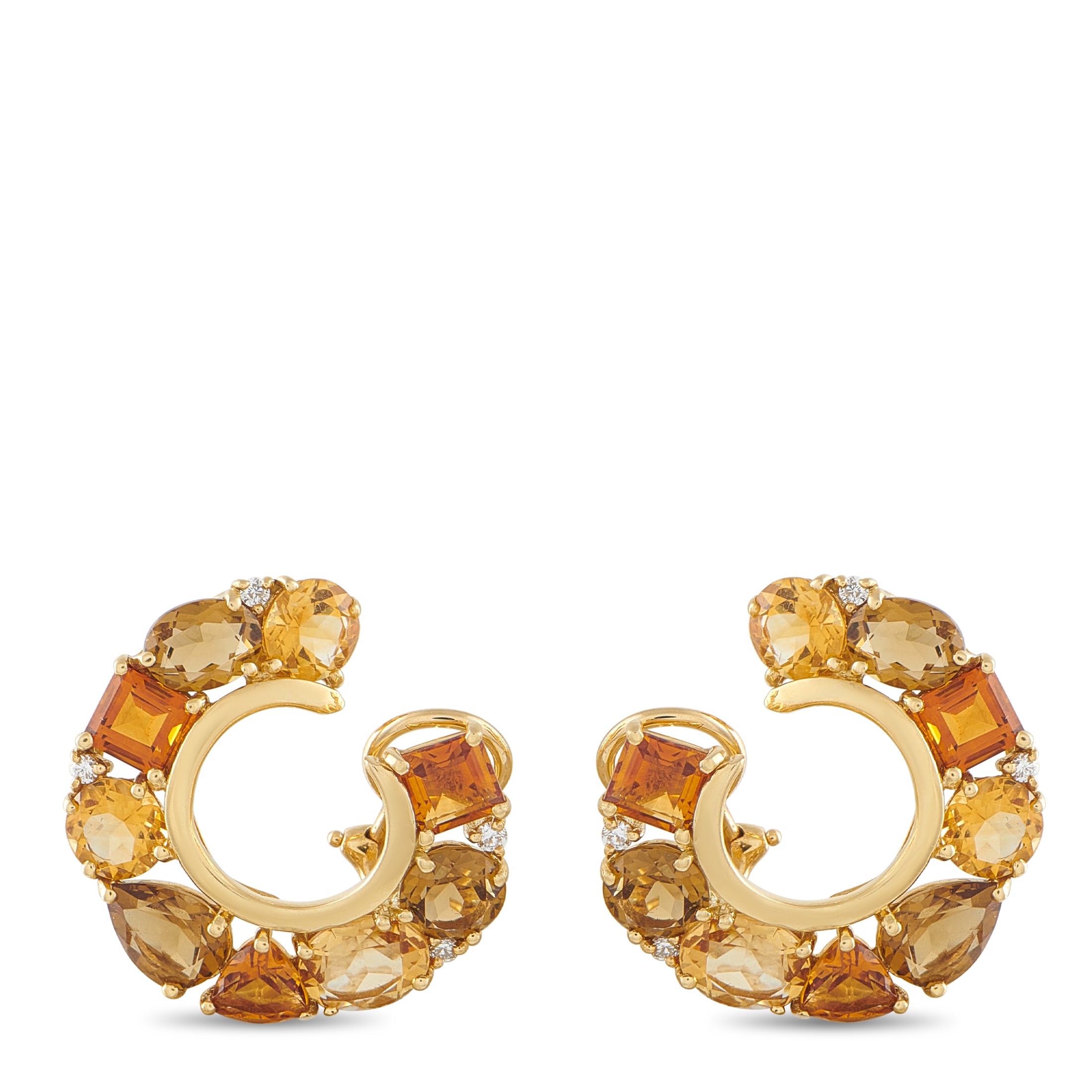 Seaman Schepps18K Yellow Gold Colored Gemstone Earrings – These Seaman Schepps earrings offer a delightful sense of movement