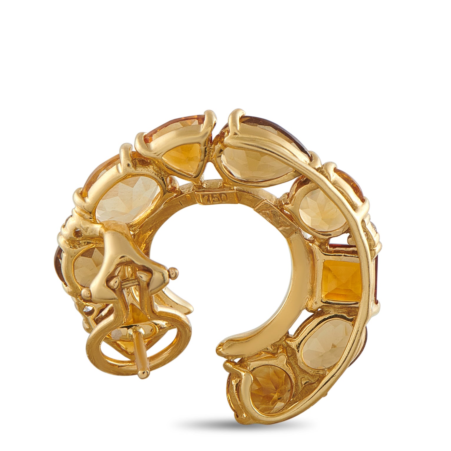 Seaman Schepps 18K Yellow Gold Colored Gemstone Earrings