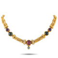 Seidengang 18K Yellow Gold 0.30ct Diamond, Amethyst, and Tourmaline Necklace
