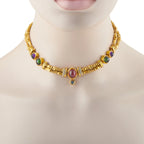 Seidengang 18K Yellow Gold 0.30ct Diamond, Amethyst, and Tourmaline Necklace
